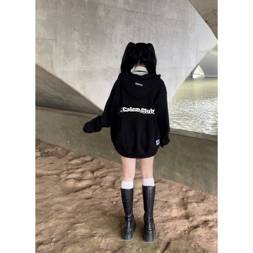 Hoodie zip chữ CALEM.CLUB - Áo khoác nỉ dây kéo nhiều màu dày dặn form rộng unisex siêu rẻ siêu đẹp AH003 | BigBuy360 - bigbuy360.vn