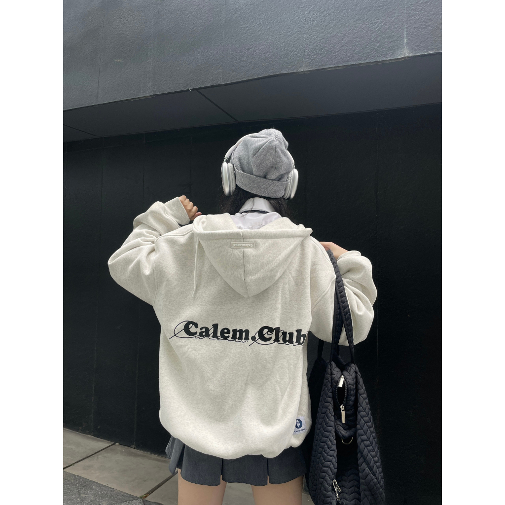 Hoodie zip chữ CALEM.CLUB - Áo khoác nỉ dây kéo nhiều màu dày dặn form rộng unisex siêu rẻ siêu đẹp AH003 | BigBuy360 - bigbuy360.vn
