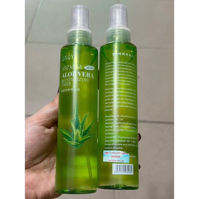 Xịt khoáng nha đam Aloe Vera Chính hãng Yesnow