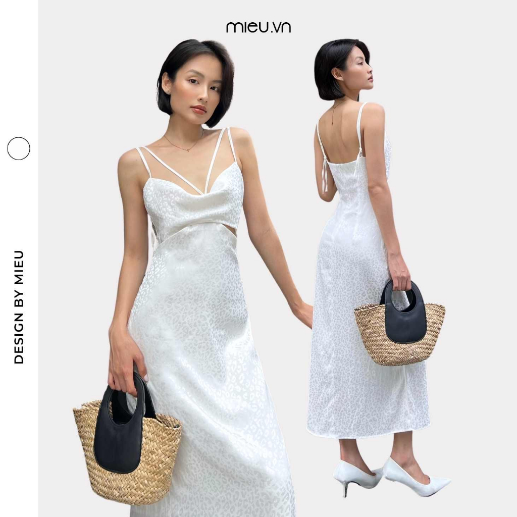 Đầm suông dáng Midi siêu sang với chất lụa cao cấp cổ đổ MIEU - KMA10