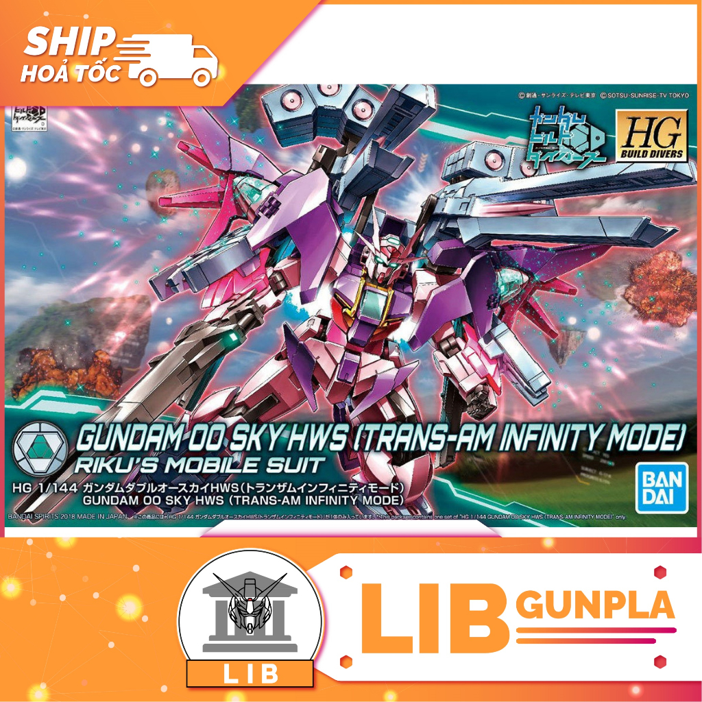 Mô hình lắp ráp Gundam HG BD Gundam 00 Sky HWS - Trans Arm Infinity Mode