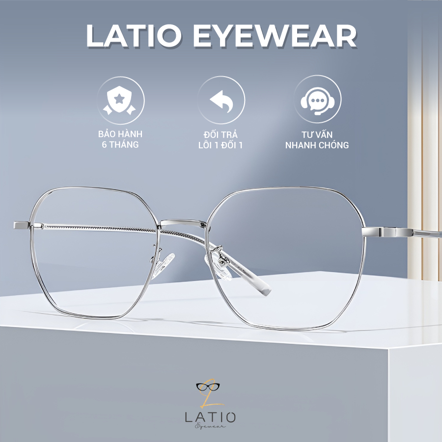 Gọng Kính LATIO Kính mắt Nam Nữ phong cách hiện đại TRENDY 2023 phù hợp mọi dáng mặt chất liệu bền bỉ - KM103