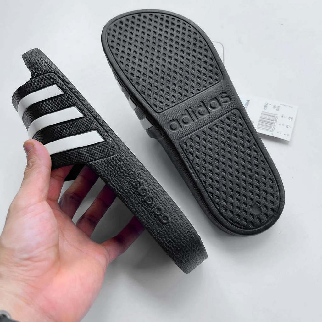 Dép đúc Adilette Aqua 3 Stripes White chính hãng dòng đúc toàn bộ siêu bền chống nước chống trượt - Aries Sốp
