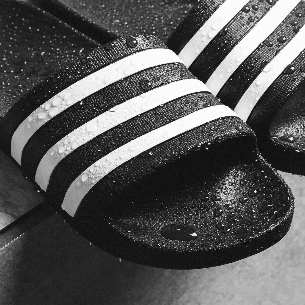 Dép đúc Adilette Aqua 3 Stripes White chính hãng dòng đúc toàn bộ siêu bền chống nước chống trượt - Aries Sốp