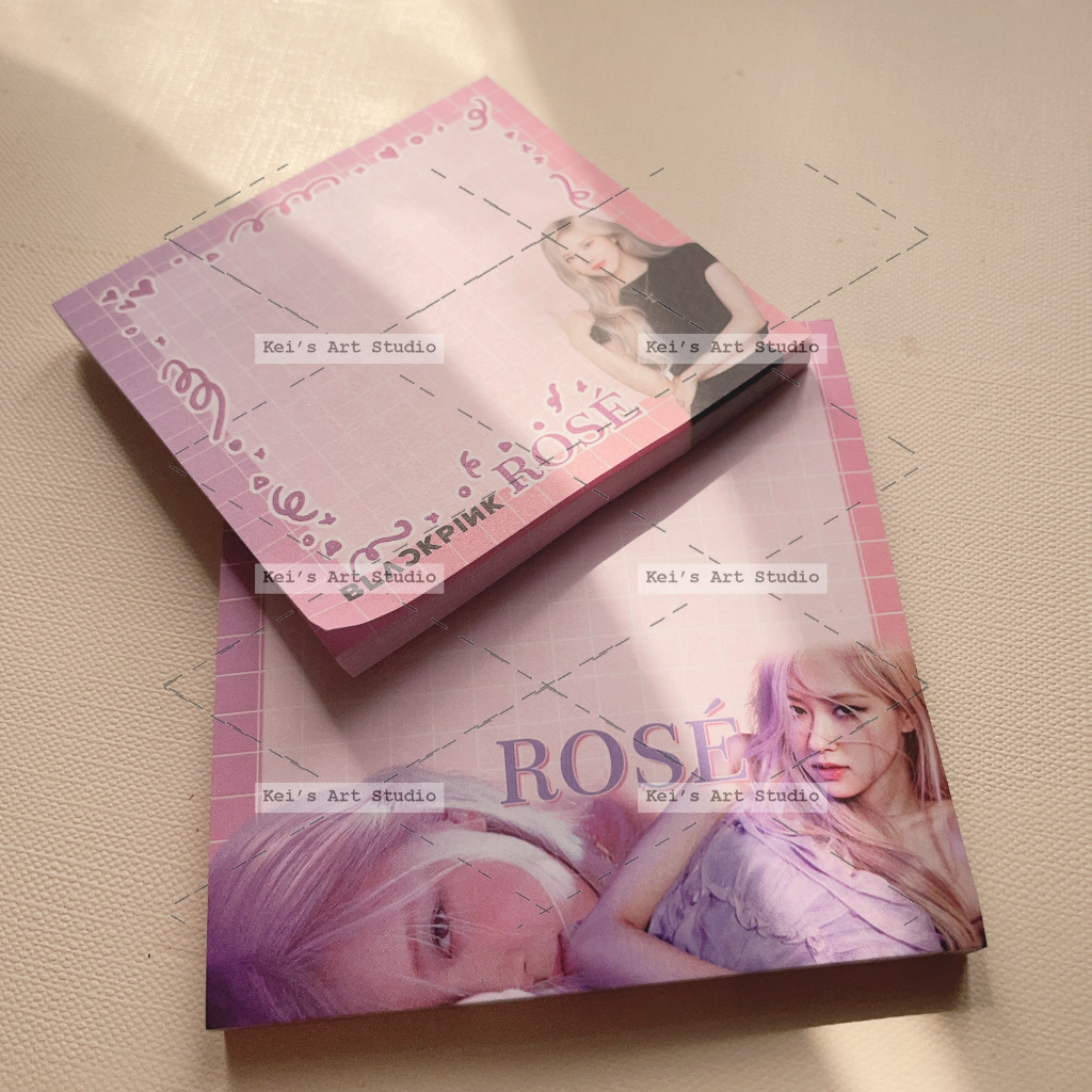 Xấp 50tờ giấy note ghi chú blackpink the game, jennie solo, jisoo flower, lisa lalisa, rosé gone on the ground