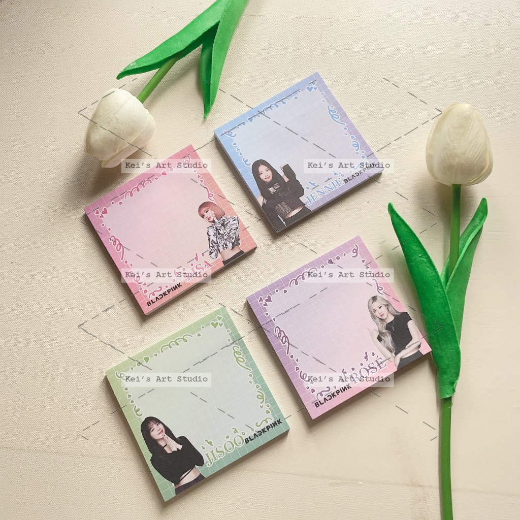 Xấp 50tờ giấy note ghi chú blackpink the game, jennie solo, jisoo flower, lisa lalisa, rosé gone on the ground
