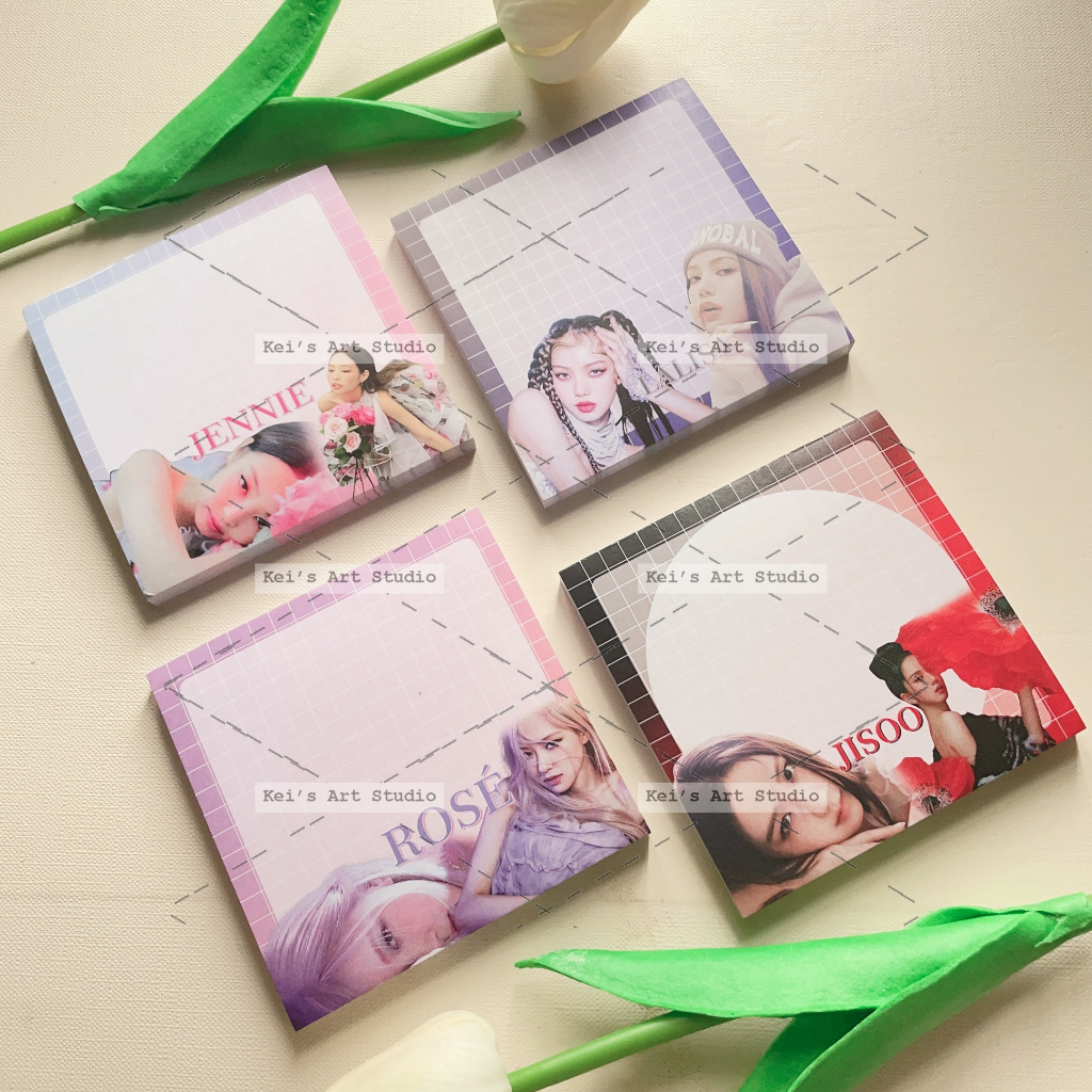 Xấp 50tờ giấy note ghi chú blackpink the game, jennie solo, jisoo flower, lisa lalisa, rosé gone on the ground
