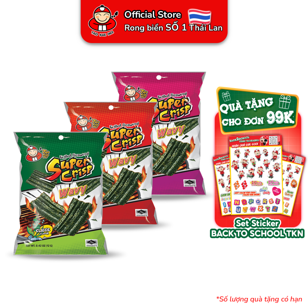 Snack Rong biển TaoKaeNoi SUPER CRISP 12g