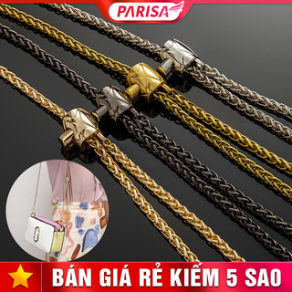 Dây Xích Túi Xách Có Nút Chỉnh Độ Dài Hình Trụ Xích Đôi Bóng Loáng 6mm P2385
