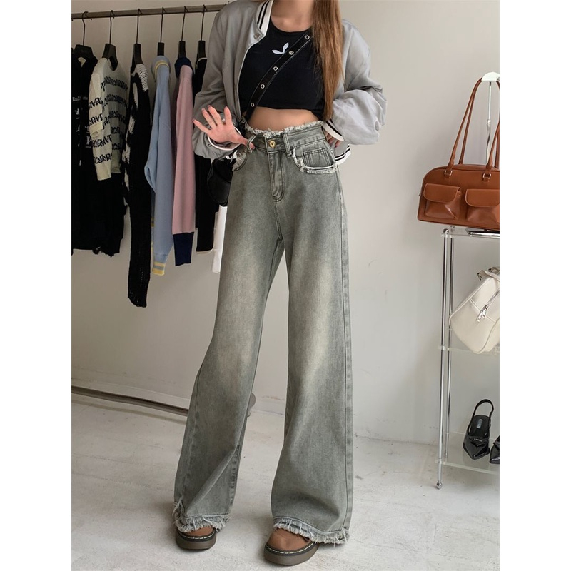 Quần Jean Nữ Ống Loe Tua Rua, Quần Bò Nữ Ống Loe Lưng Cao Hack Dáng Cực Xinhhhhhh KT46 | BigBuy360 - bigbuy360.vn