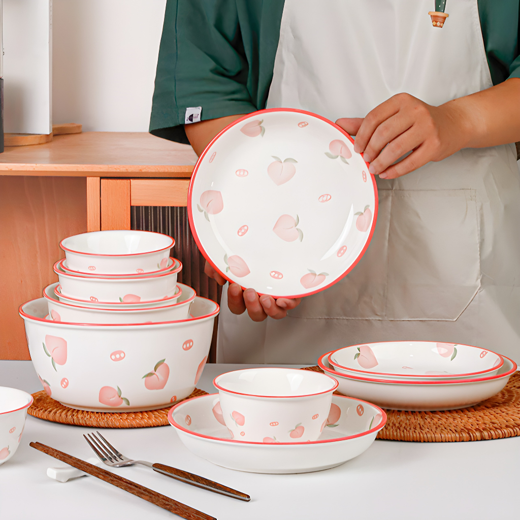 Chén sứ họa tiết kute. Bát ăn cơm bằng sứ hoặ tiết động vật và hoa lá.