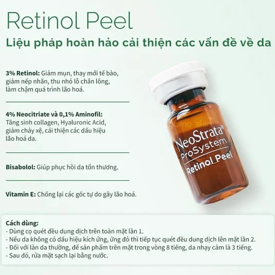 Tinh chất peel da thay da sinh học giúp giảm nếp nhăn cái thiện sạm da NeoStrata Prosystem Retinol Peel
