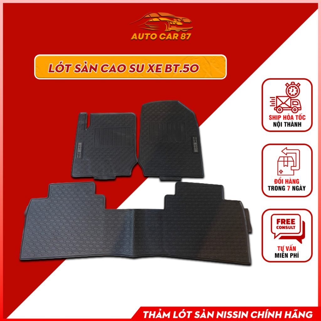 [MAZDA BT50] Thảm Sàn, Thảm Lót Sàn Cao Su Nissin Đúc Vân Tổ Ong Chuẩn Form Xe Mazda BT50