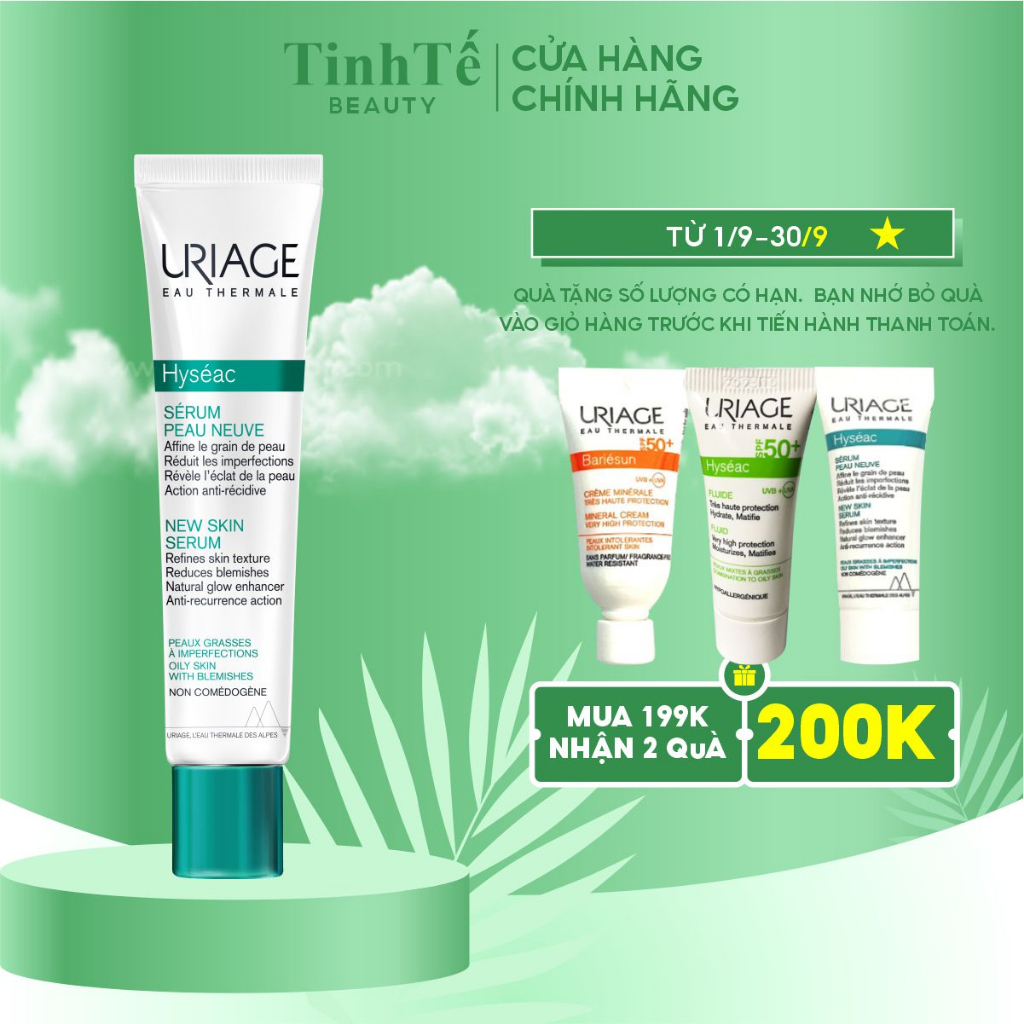 Serum giảm mụn và cải thiện da dầu, mụn Uriage HYSÉAC SÉRUM PEAU NEUVE 40ml