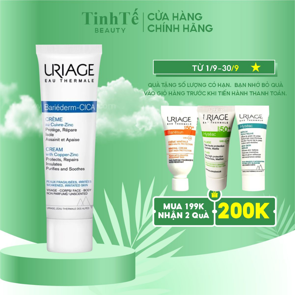 Kem làm dịu, làm lành và phục hồi da tổn thương URIAGE BARIÉDERM CICA-CRÈME 15ml