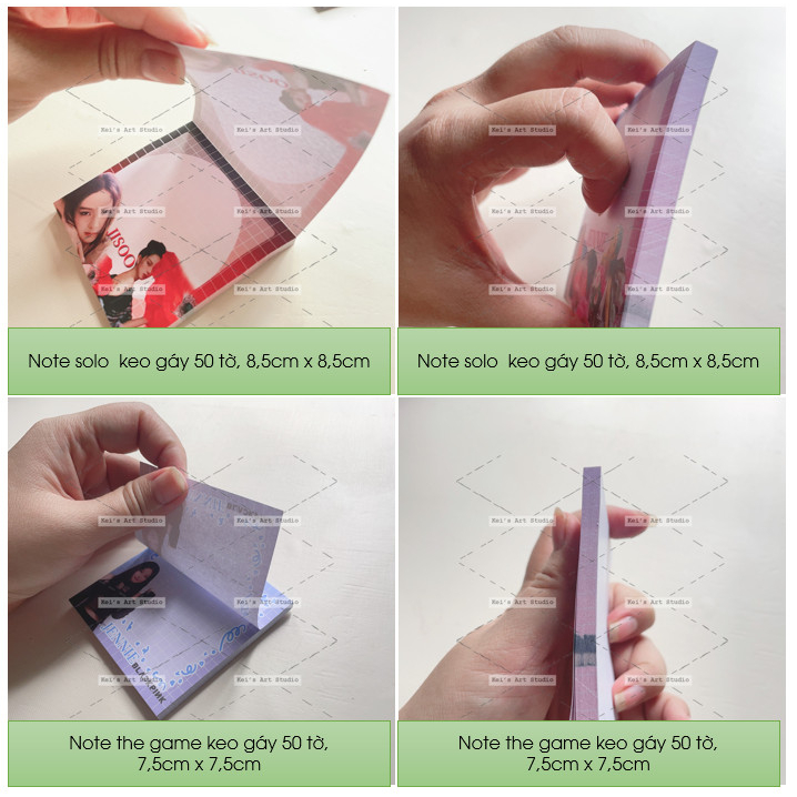 Xấp 50tờ giấy note ghi chú blackpink the game, jennie solo, jisoo flower, lisa lalisa, rosé gone on the ground