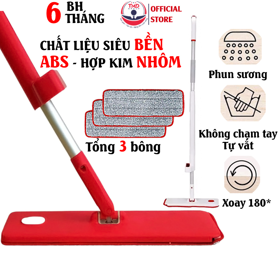 Chổi lau nhà tự vắt thông minh TMD GROUP tích hợp phun sương - Chất liệu hợp kim nhôm, nhựa ABS siêu bền |BH 6 tháng