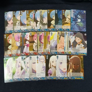 Thẻ bài Re:zero Weiss Schwarz Rem, Ram, Emilia, Subaru