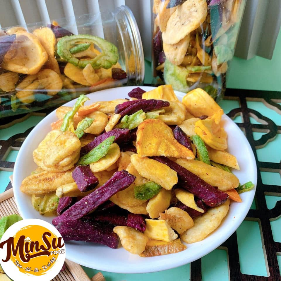 Trái cây thập cẩm sấy giòn thơm ngon, tiện lợi Khoaifood , trái cây sấy giòn thơm ngon, ăn là mê