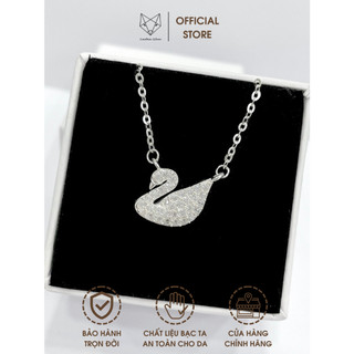 Dây Chuyền Bạc Ta Cao Cấp CaoBac Silver Thiên Nga Đính Đá Lấp Lánh Tinh Tế Nhẹ Nhàng, Thanh Lịch Món Quà Cho Bạn Gái