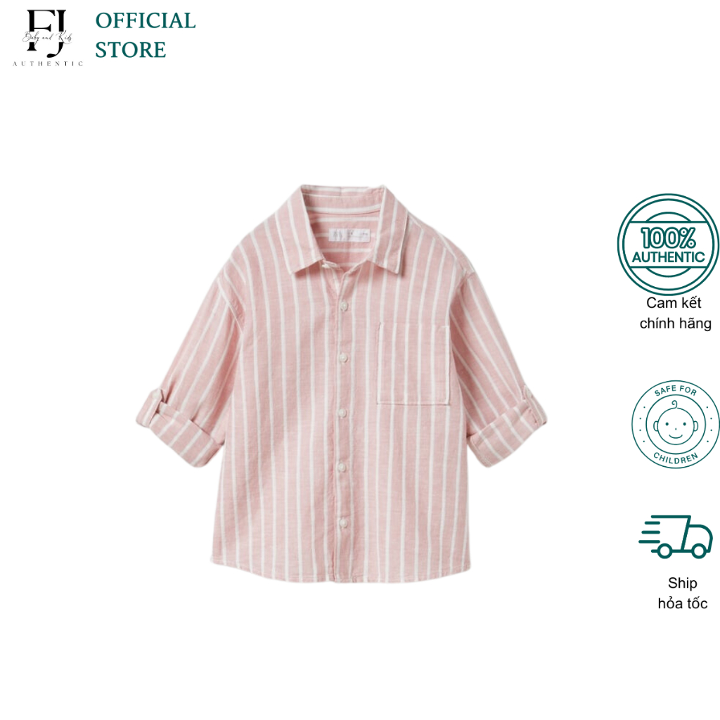 Áo sơ mi kẻ bé trai ZARA áo dài tay chất liệu cotton chính hãng cho bé 1 -10 tuổi