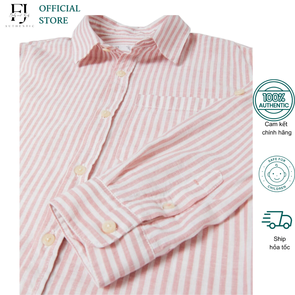 Áo sơ mi kẻ bé trai ZARA áo dài tay chất liệu cotton chính hãng cho bé 1 -10 tuổi