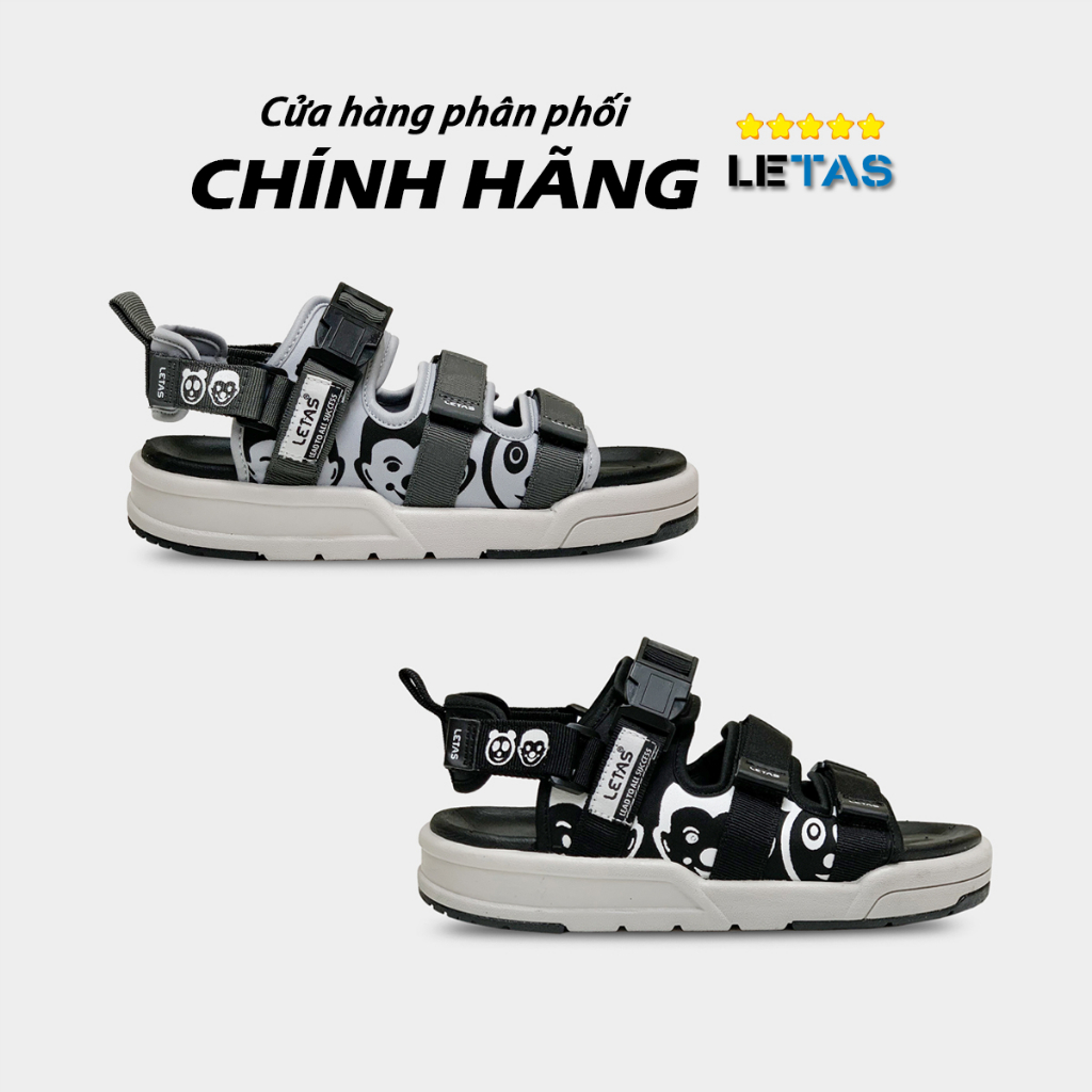 Sandal Hiệu LETAS Chính Hãng Nam Nữ 3 Quai Ngang Quai Hậu Tháo Rời D714