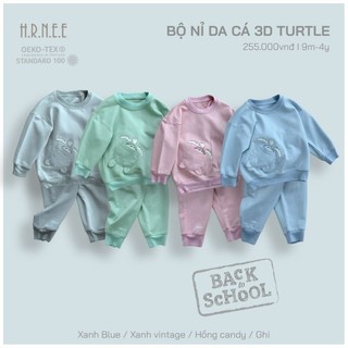 Bộ nỉ da cá HRNEE thu đông cho bé trai, bé gái từ 9 tháng đến 4 tuổi.