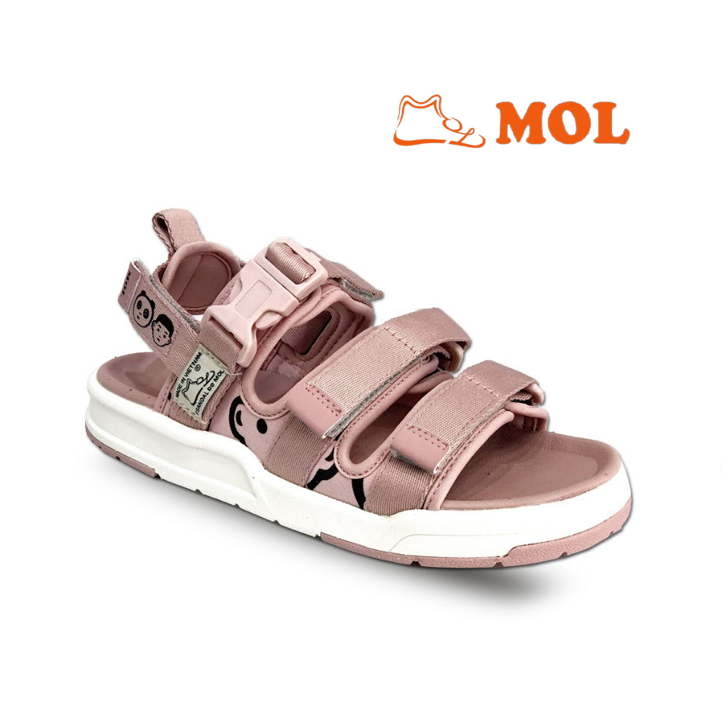 Sandal MOL Nam Nữ 3 Quai Ngang Dán Xé Quai Hậu Tháo Rời Đế Cao Su Êm Chân Không Hôi Nước