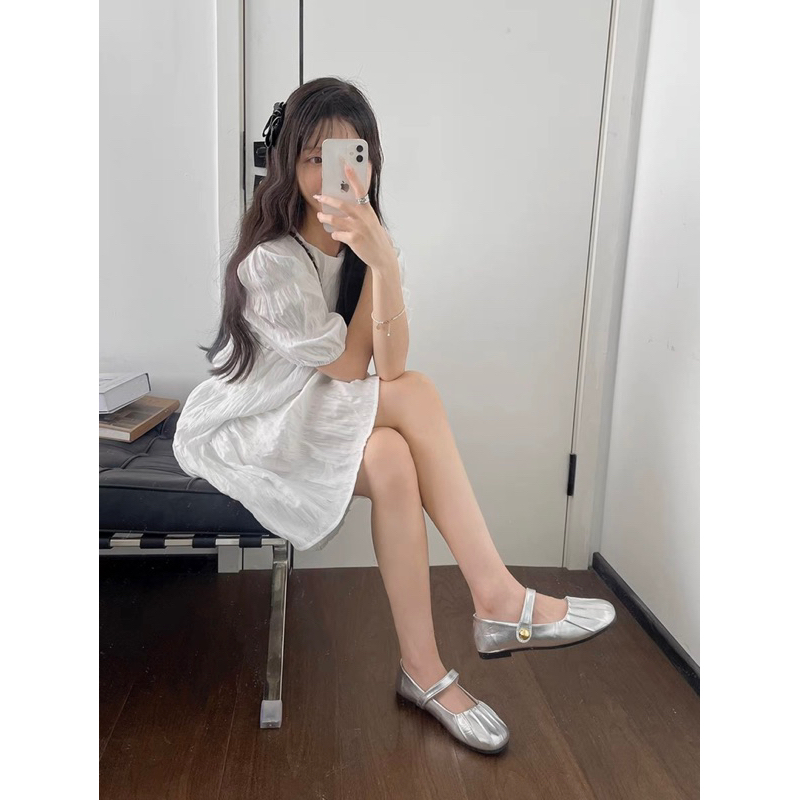 Giày búp bê quai dán phong cách hàn quốc xinh