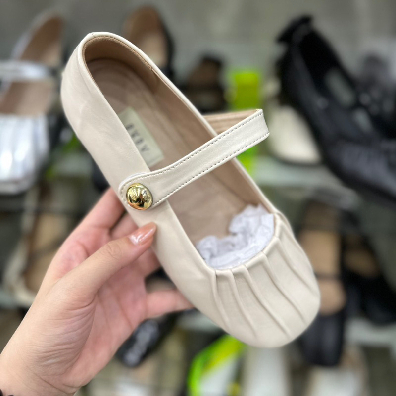 Giày búp bê quai dán phong cách hàn quốc xinh