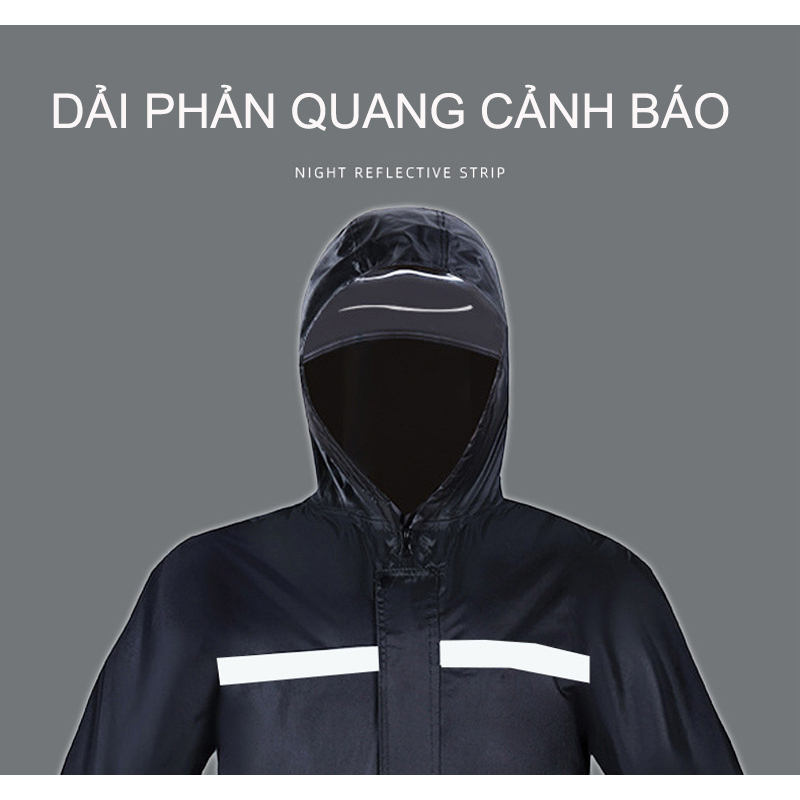 Áo Mưa Bộ Vải Dù , Siêu Bền Không Thấm Nước size từ 45 tới 78kg