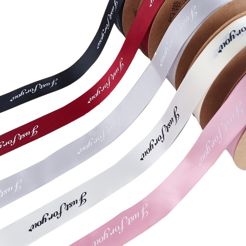 Ruy băng 2.5cm  ruy băng lụa, chữ Just for you gói bó hoa, thắt nơ hộp quà