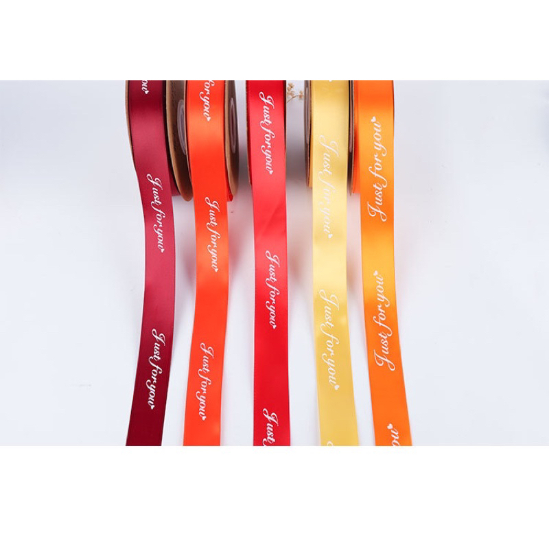 Ruy băng 2.5cm  ruy băng lụa, chữ Just for you gói bó hoa, thắt nơ hộp quà