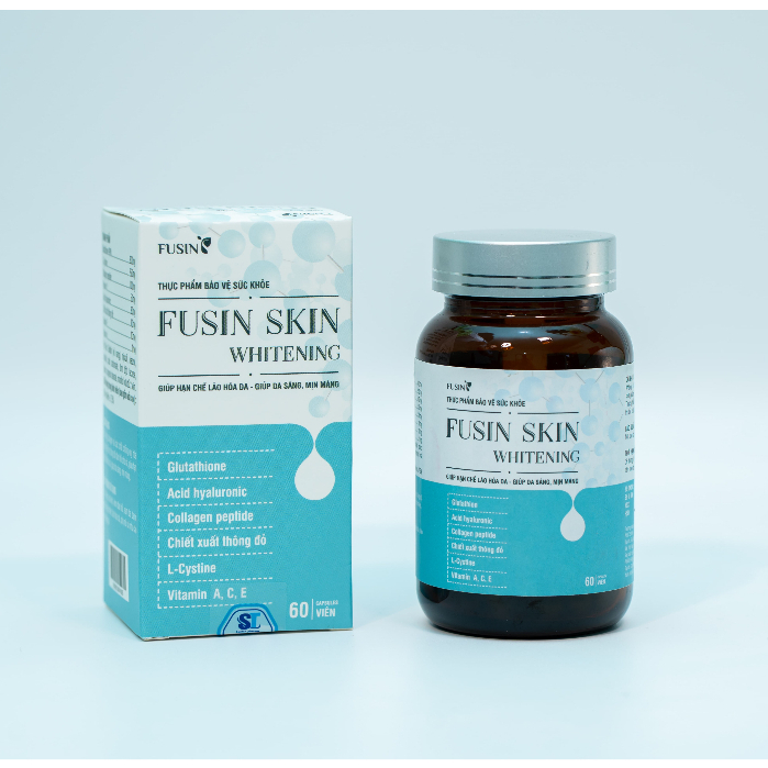 Viên uống trắng da FUSIN SKIN WHITENING tăng độ đàn hồi cho da, hạn chế lão hóa da, giúp da sáng, mịn màng.