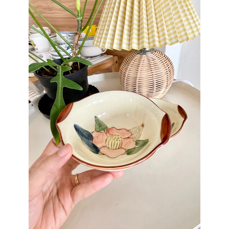 Cưng Ha Home -  - Chén sứ hoạ tiết hoa có tay cầm