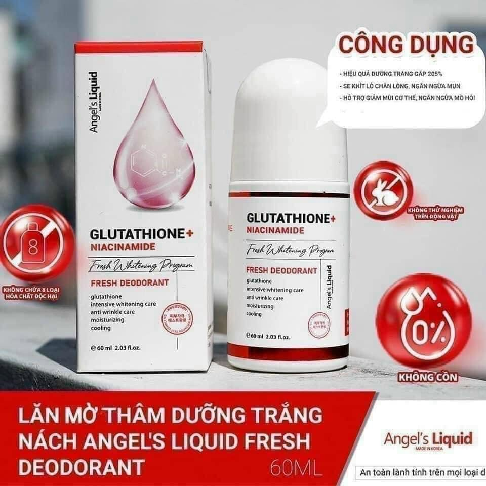 Lăn nách glutathione, lăn khử mùi glutathione mờ thâm dưỡng trắng 60ml chính hãng