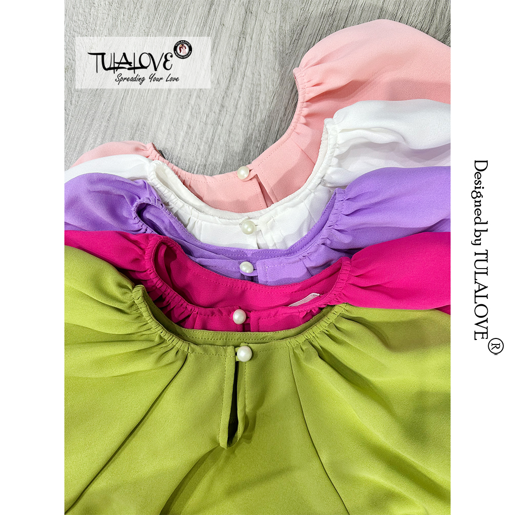 Áo Vai Bông Bé Gái Màu Đơn Sắc Siêu Xinh, Áo Bé Gái Tulalove