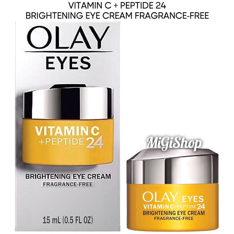 Kem Mắt Dưỡng Trắng Da Olay Vitamin C Peptide 24 Brightening Eye Cream Fragrance Free 15ml
