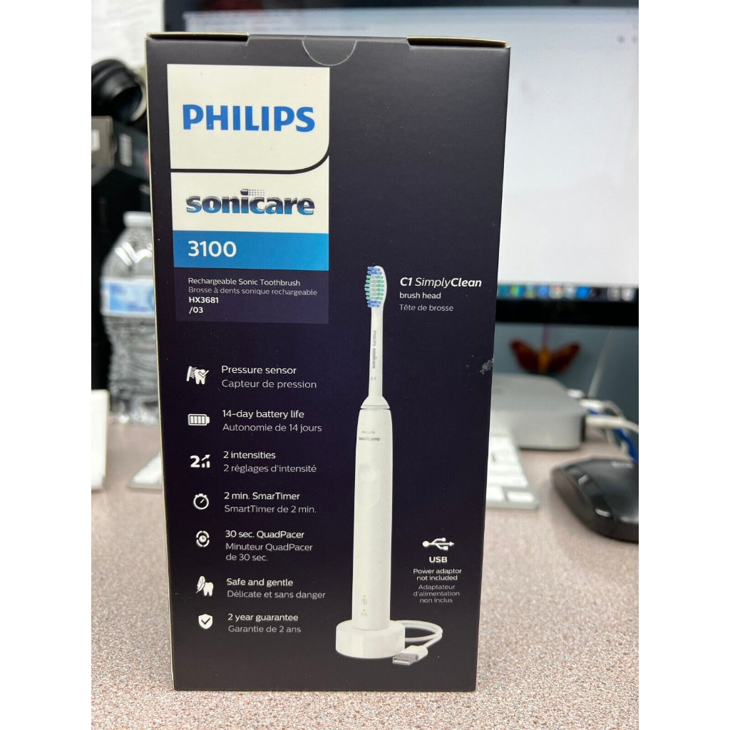 Bàn chải điện Philip Protective Clean Sonicare 3100 HX3671, sạc qua US