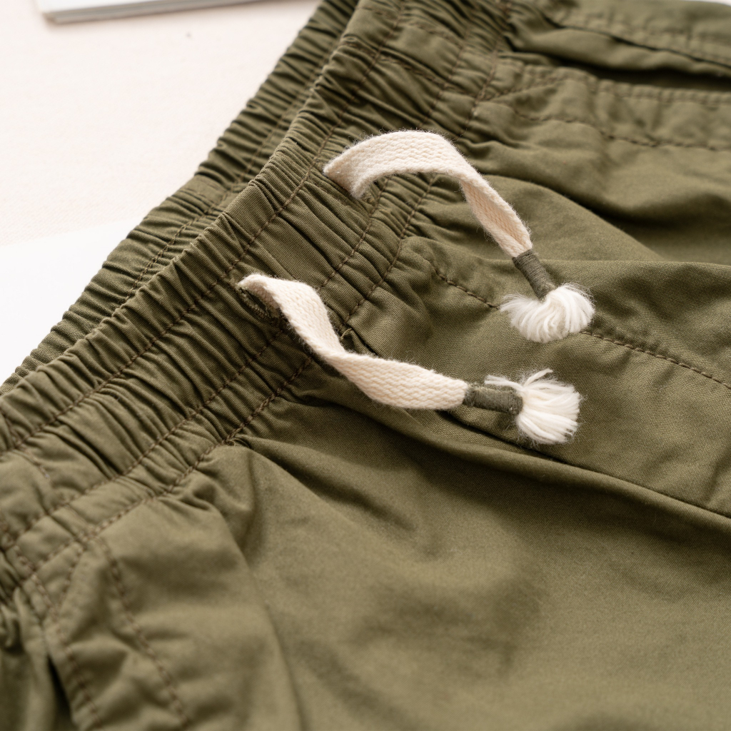 Quần short kaki bé trai lưng thun dây rút điều chỉnh cho bé từ 15kg-50kg