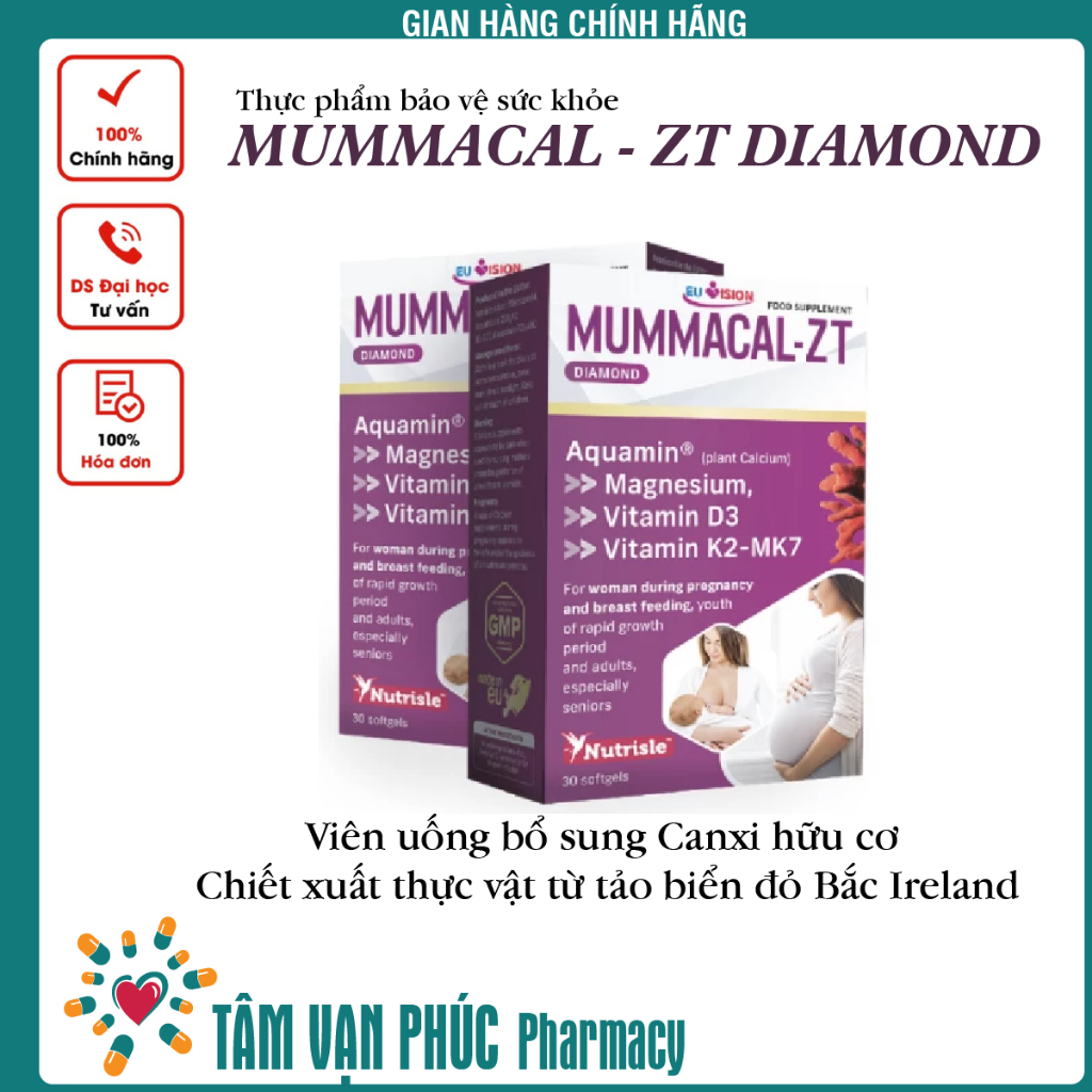 Viên canxi Hữu Cơ Mummacal-ZT Hộp 30viên - mẫu mới