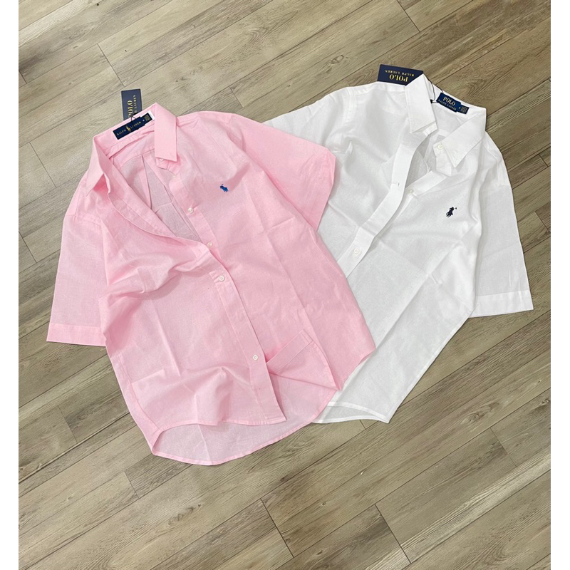 Sơmi thêu polo trơn tay ngắn