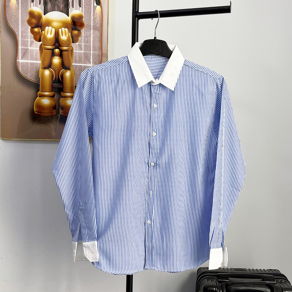 Áo sơ mi nam dài tay mẫu kẻ sọc , vải Cotton xịn, chuẩn form - Regular fit, đứng form -