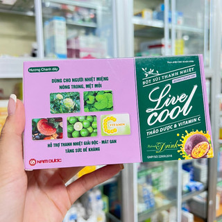 Bột sủi thanh nhiệt Live cool hương chanh dây hộp 10 gói