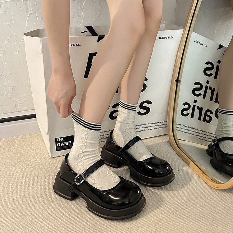 Giày lolita đế cao có big size 40 41 42 đế dày 4.5cm mũi vuông