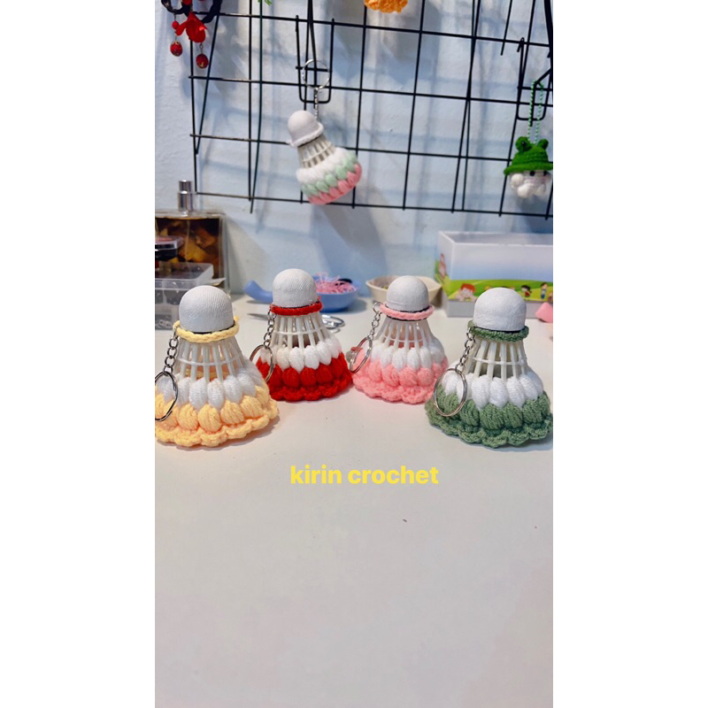 Móc khoá cầu lông len nhiều màu