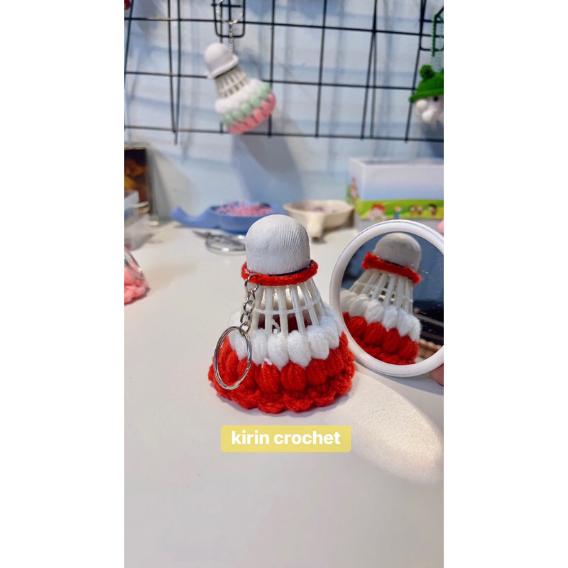 Móc khoá cầu lông len nhiều màu