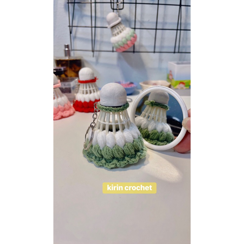 Móc khoá cầu lông len nhiều màu