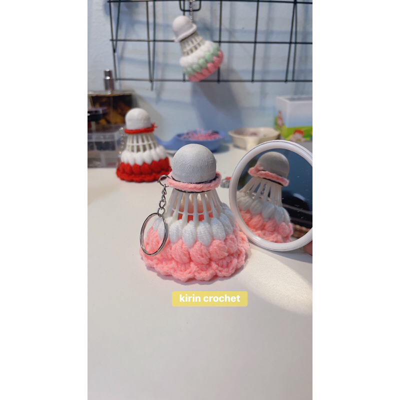 Móc khoá cầu lông len nhiều màu